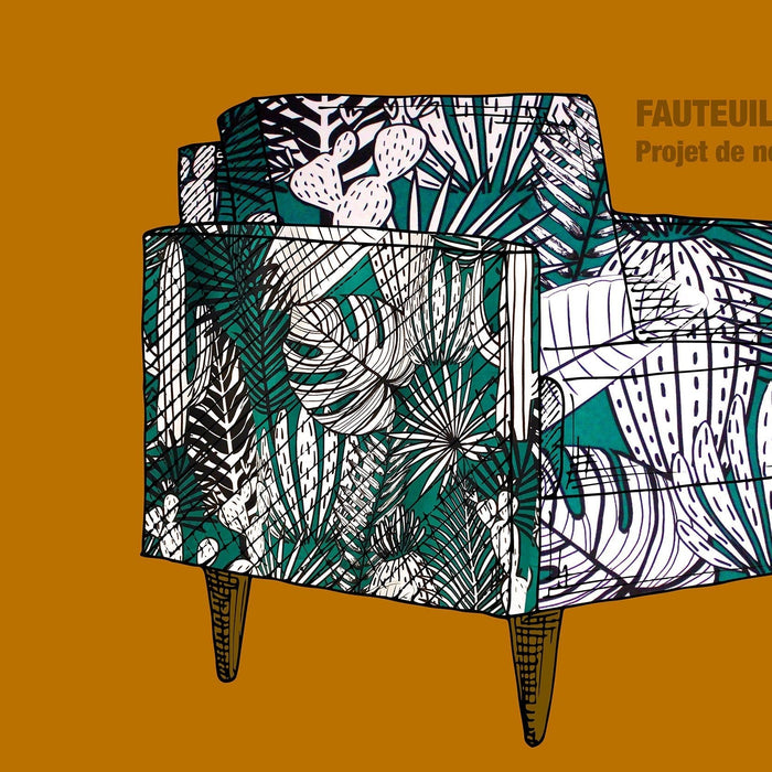 Le fauteuil de Marie : quand le tissu tropical débarque dans la maison ! - tissuspipi.com