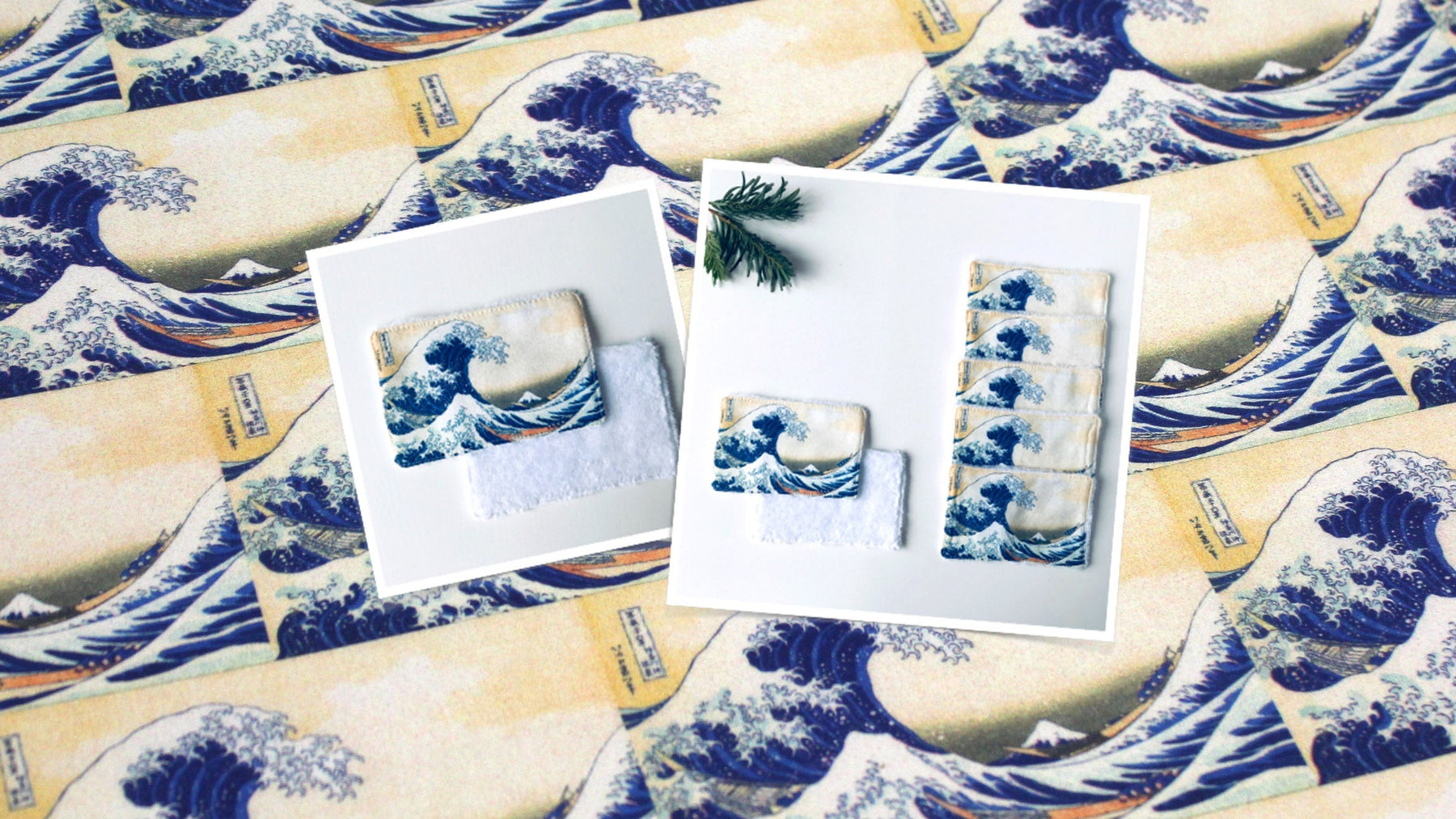 Les lingettes bambou & motif Hokusai de Juliette - tissuspipi.com