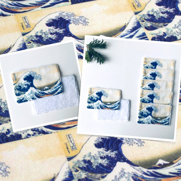 Les lingettes bambou & motif Hokusai de Juliette - tissuspipi.com