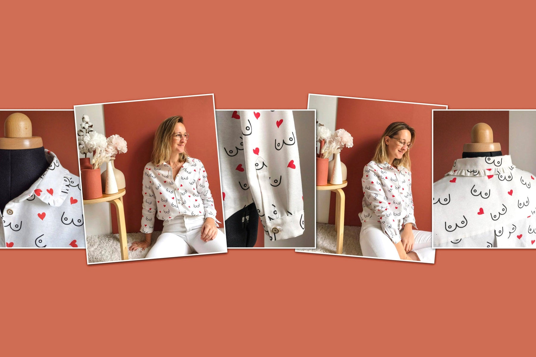 Collection BOOBS : la chemise de Julie @blooming_sewing - tissuspipi.com