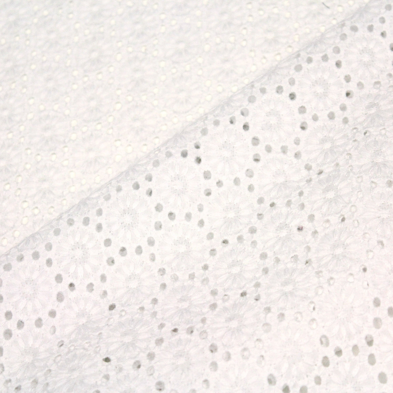 tissu broderie anglaise coton blanc fleurs