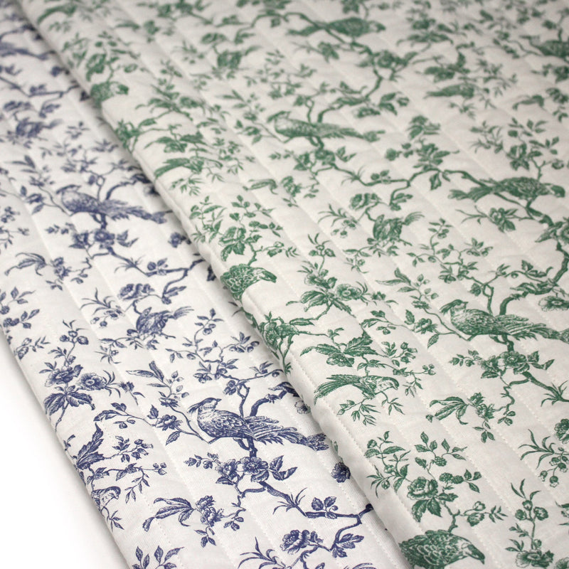 Tissu matelassé TOILE DE JOUY : trois motifs, deux couleurs, cinq tissus ! - tissuspipi.com