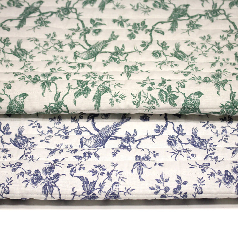 Tissu matelassé TOILE DE JOUY : trois motifs, deux couleurs, cinq tissus ! - tissuspipi.com