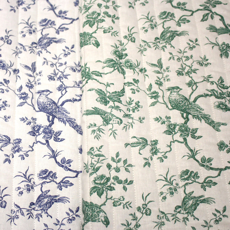 Tissu matelassé TOILE DE JOUY : trois motifs, deux couleurs, cinq tissus ! - tissuspipi.com