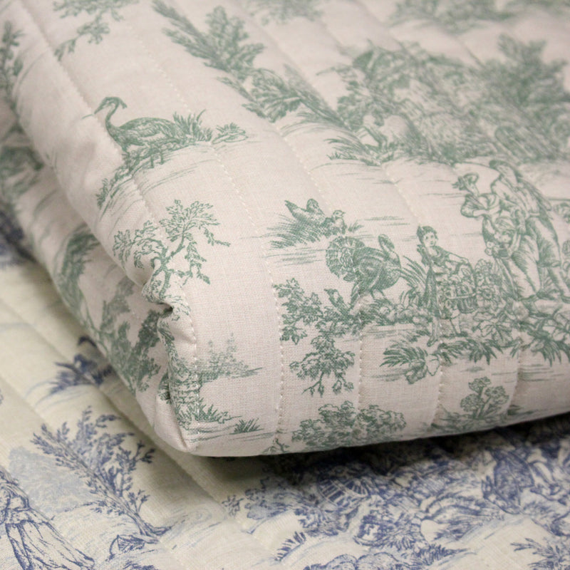 Tissu matelassé TOILE DE JOUY : trois motifs, deux couleurs, cinq tissus ! - tissuspipi.com