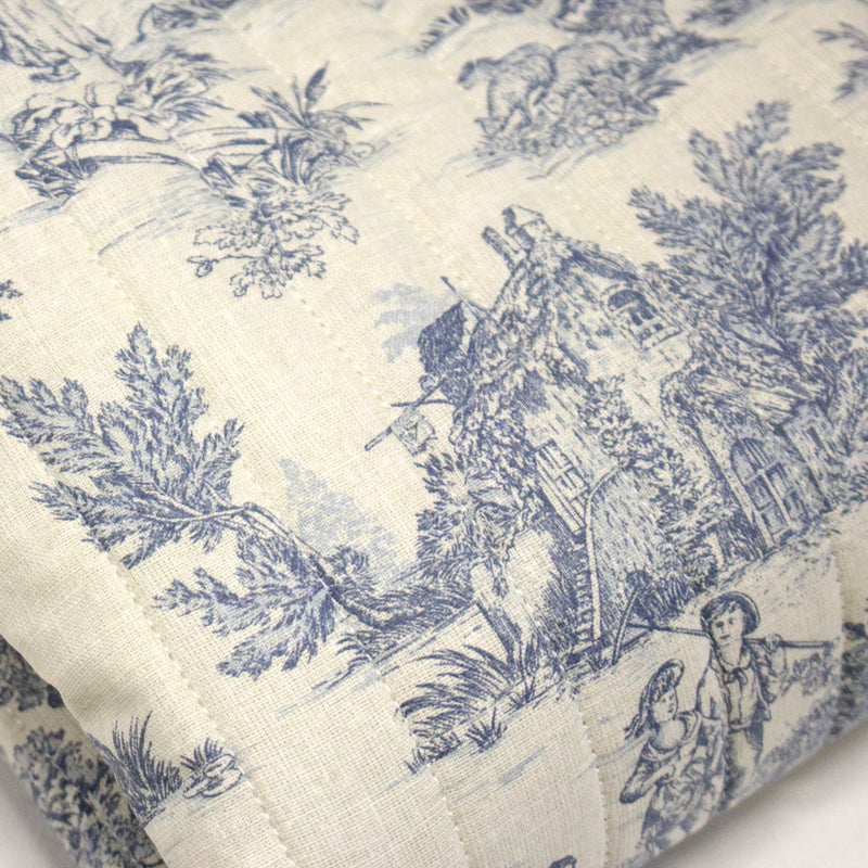 Tissu matelassé TOILE DE JOUY : trois motifs, deux couleurs, cinq tissus ! - tissuspipi.com