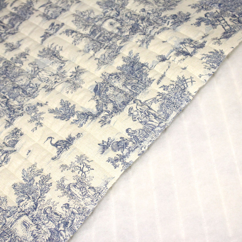 Tissu matelassé TOILE DE JOUY : trois motifs, deux couleurs, cinq tissus ! - tissuspipi.com