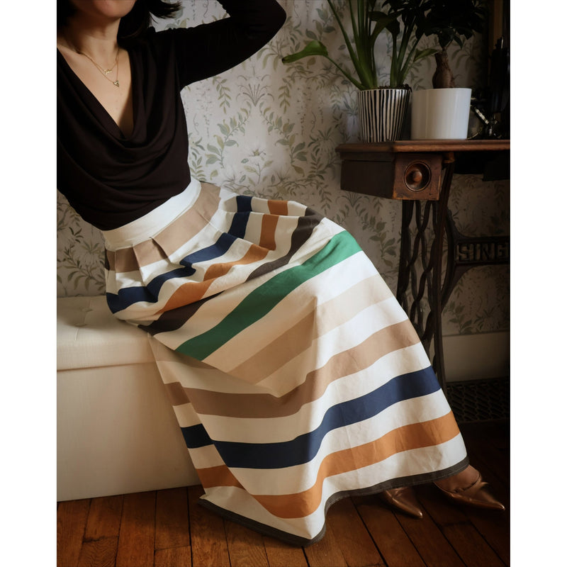 Tissu gabardine coton LARGES RAYURES : nombreuses couleurs ! - STANDARD 100 OEKO - TEX - tissuspipi.com