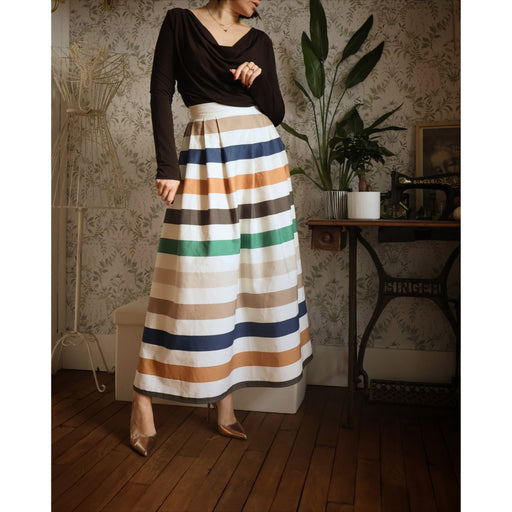 Tissu gabardine coton LARGES RAYURES : nombreuses couleurs ! - STANDARD 100 OEKO - TEX - tissuspipi.com