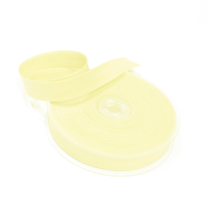 Biais de coton jaune pâle - Galette de 25 mètres - tissuspipi.com
