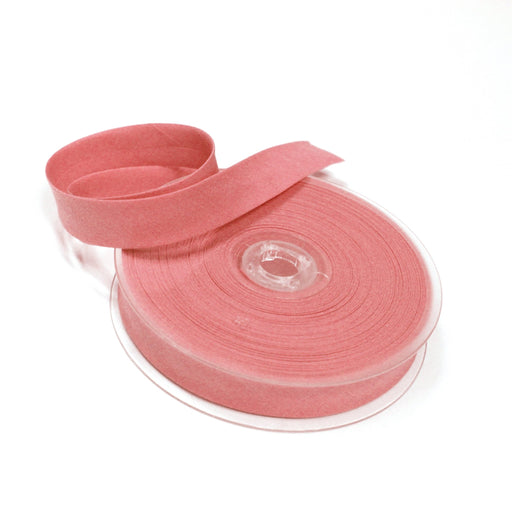 Biais de coton rose vieux rose - Galette de 25 mètres - tissuspipi.com
