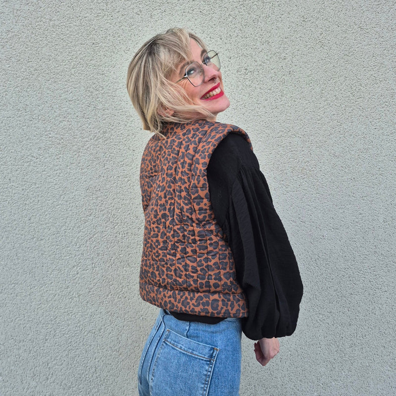 Tissu matelassé LEOPARD : tons marron chocolat - STANDARD 100 OEKO - TEX - tissuspipi.com