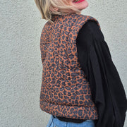 Tissu matelassé LEOPARD : tons marron chocolat - STANDARD 100 OEKO - TEX - tissuspipi.com
