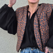 Tissu matelassé LEOPARD : tons marron chocolat - STANDARD 100 OEKO - TEX - tissuspipi.com