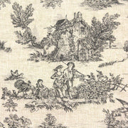 Tissu coton Toile de Jouy traditionnelle 160cm de large : bleu, rouge, vert, gris - OEKO - TEX - tissuspipi.com