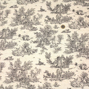 Tissu coton Toile de Jouy traditionnelle 160cm de large : bleu, rouge, vert, gris - OEKO - TEX - tissuspipi.com
