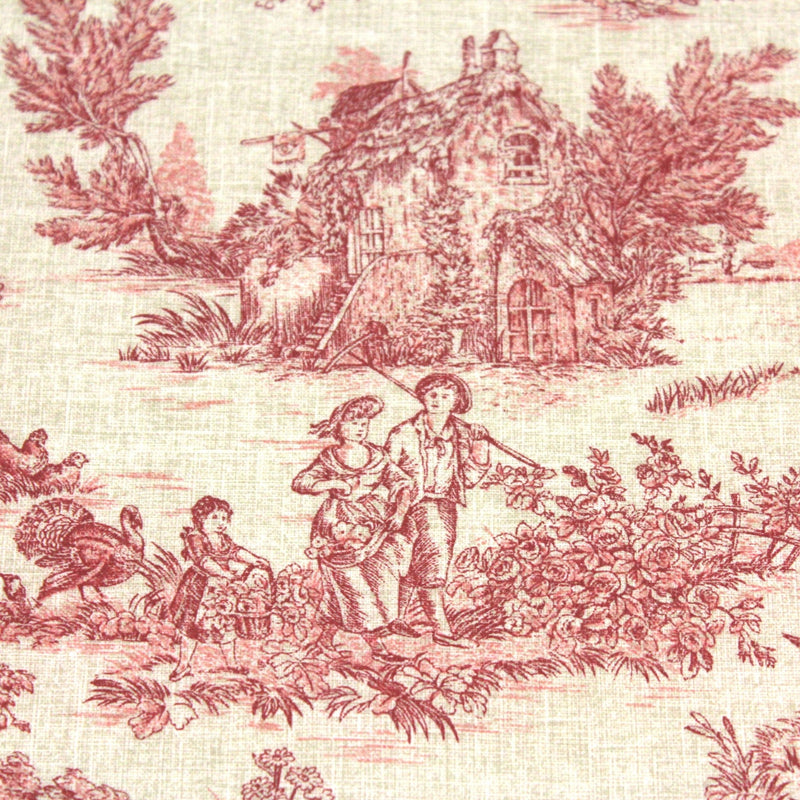 Tissu coton Toile de Jouy traditionnelle 160cm de large : bleu, rouge, vert, gris - OEKO - TEX - tissuspipi.com