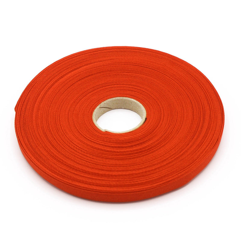 Ruban de sergé orange 10mm - Galette de 50 mètres - Fabrication française - tissuspipi.com