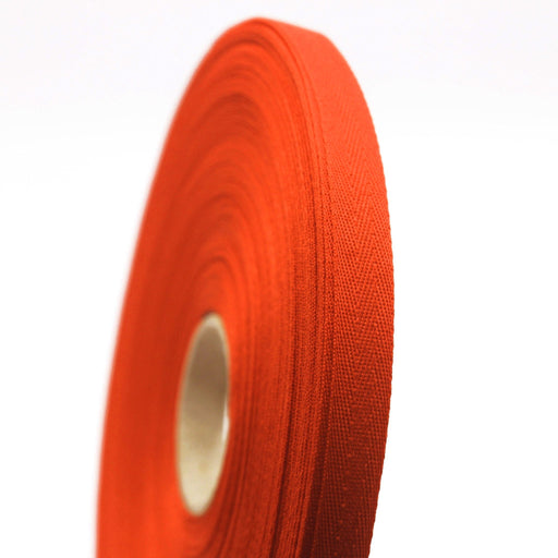 Ruban de sergé orange 10mm - Galette de 50 mètres - Fabrication française - tissuspipi.com