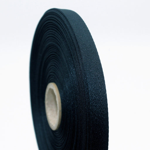 Ruban de sergé bleu nuit 10mm - Galette de 50 mètres - Fabrication française - tissuspipi.com