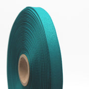 Ruban de sergé vert paon 10mm - Galette de 50 mètres - Fabrication française - tissuspipi.com