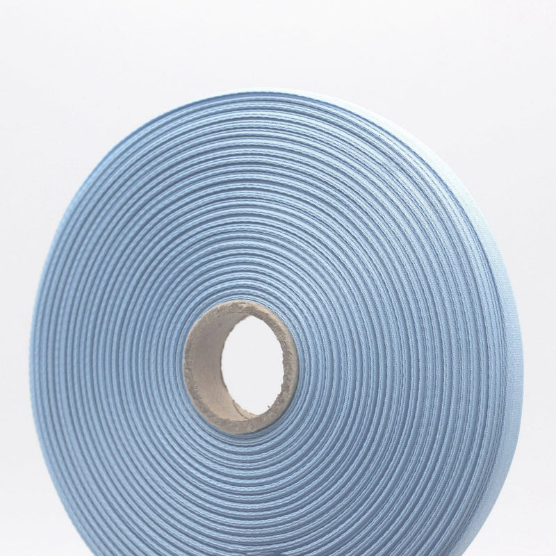 Ruban de sergé bleu gris 10mm - Galette de 50 mètres - Fabrication française - tissuspipi.com