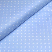 Tissu cotonnade bleu ciel aux pois bleus 6mm - tissuspipi.com