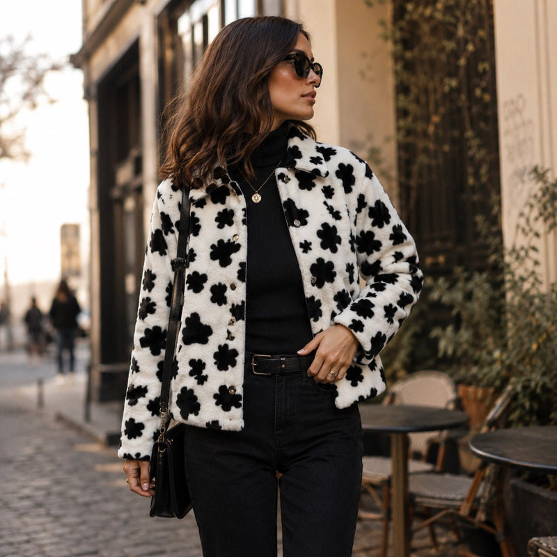 Tissu Velours imprimé motif VACHE noir et blanc - tissuspipi.com