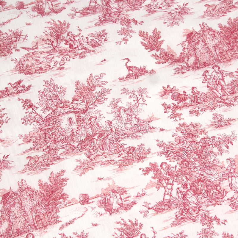 Tissu coton renforcé TOILE DE JOUY grande largeur 280cm : bleu, rouge, vert, gris - OEKO - TEX - tissuspipi.com