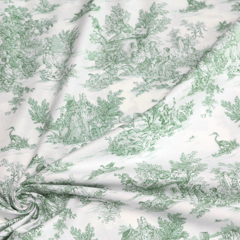 Tissu coton renforcé TOILE DE JOUY grande largeur 280cm : bleu, rouge, vert, gris - OEKO - TEX - tissuspipi.com