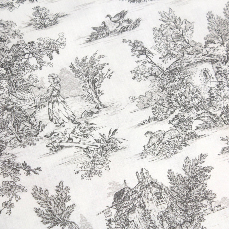 Tissu coton renforcé TOILE DE JOUY grande largeur 280cm : bleu, rouge, vert, gris - OEKO - TEX - tissuspipi.com