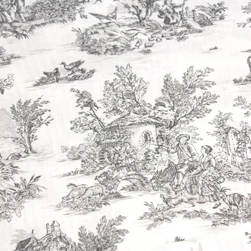 Tissu coton renforcé TOILE DE JOUY grande largeur 280cm : bleu, rouge, vert, gris - OEKO - TEX - tissuspipi.com