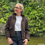 Tissu lainage motif léopard : grège & chocolat ou tout chocolat - EXCLUSIVITE FABRIQUEE EN ITALIE - tissuspipi.com