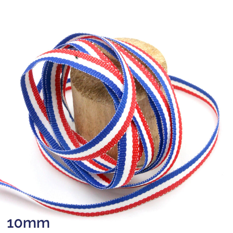 Ruban tricolore français bleu blanc rouge pour médailles, inaugurations et écharpes tricolores - tissuspipi.com
