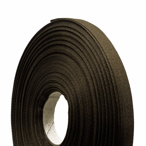 Ruban de sergé marron chocolat 10mm - Galette de 50 mètres - Fabrication française - tissuspipi.com