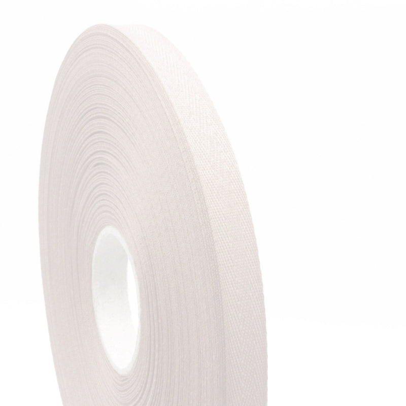 Ruban de sergé blanc nacré 10mm - Galette de 50 mètres - Fabrication française - tissuspipi.com