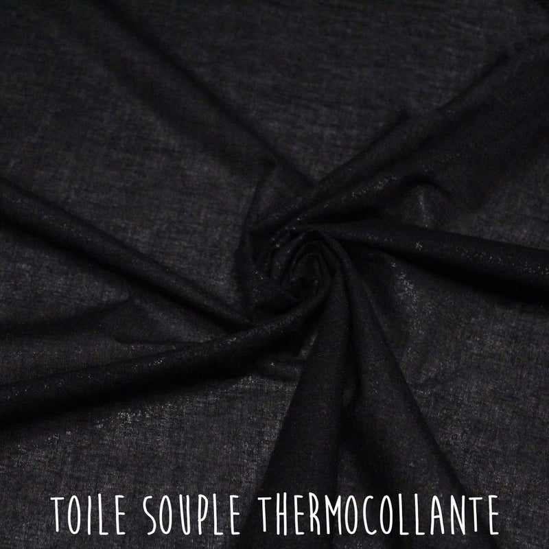 Tissu toile thermocollante 100% coton : souple, rigide, noir, blanc : RAPPORT QUALITE PRIX PARFAIT