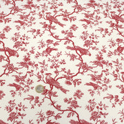 Tissu coton renforcé TOILE DE JOUY AUX MESANGES grande largeur 280cm : bleu, rouge, vert, gris - OEKO - TEX - tissuspipi.com