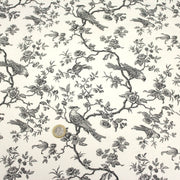 Tissu coton renforcé TOILE DE JOUY AUX MESANGES grande largeur 280cm : bleu, rouge, vert, gris - OEKO - TEX - tissuspipi.com