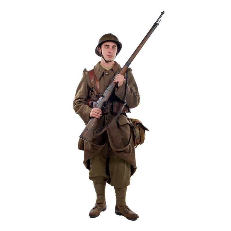 Tissu Drap de laine uni marron "Armée française 1940" - tissuspipi.com