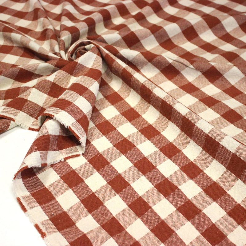 Tissu coton VICHY RUSTIQUE grands carreaux 25mm : nombreuses couleurs tendance ! - tissuspipi.com