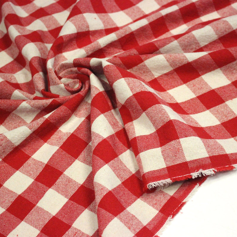 Tissu coton VICHY RUSTIQUE grands carreaux 25mm : nombreuses couleurs tendance ! - tissuspipi.com
