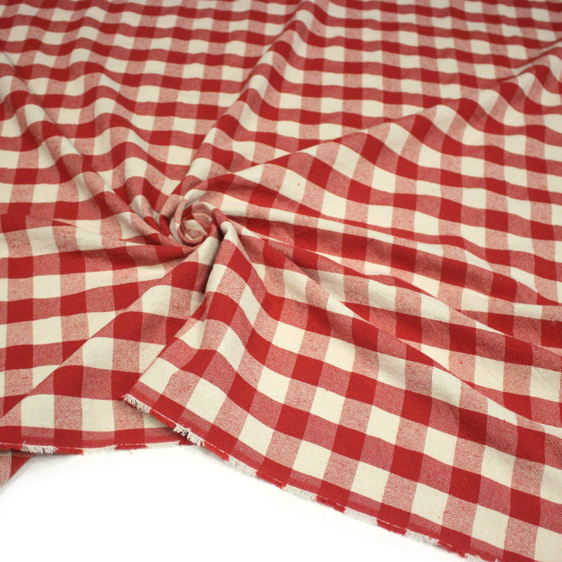 Tissu coton VICHY RUSTIQUE grands carreaux 25mm : nombreuses couleurs tendance ! - tissuspipi.com