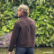 Tissu lainage motif léopard : grège & chocolat ou tout chocolat - EXCLUSIVITE FABRIQUEE EN ITALIE - tissuspipi.com