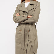 Tissu gabardine polycoton couleur beige sable trench 275gr/m2 - tissuspipi.com