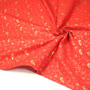 Tissu coton NOËL rouge aux houx et sucres d'orge dorés - OEKO - TEX - tissuspipi.com