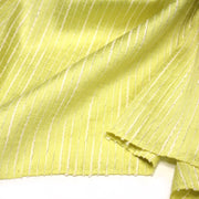 Tissu coton soie tissé rayé, trois couleurs : vert, jaune, gris - MADE IN FRANCE - tissuspipi.com