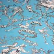 Tissu coton épais TOILE DE JOUY LES AMOURS, bleu, grande largeur 280cm - tissuspipi.com
