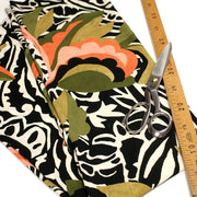 Tissu viscose fluide COMPORTA, motif graphique noir blanc, fleuri vert rose corail - Fabrication française - tissuspipi.com