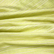 Tissu coton soie tissé rayé, trois couleurs : vert, jaune, gris - MADE IN FRANCE - tissuspipi.com